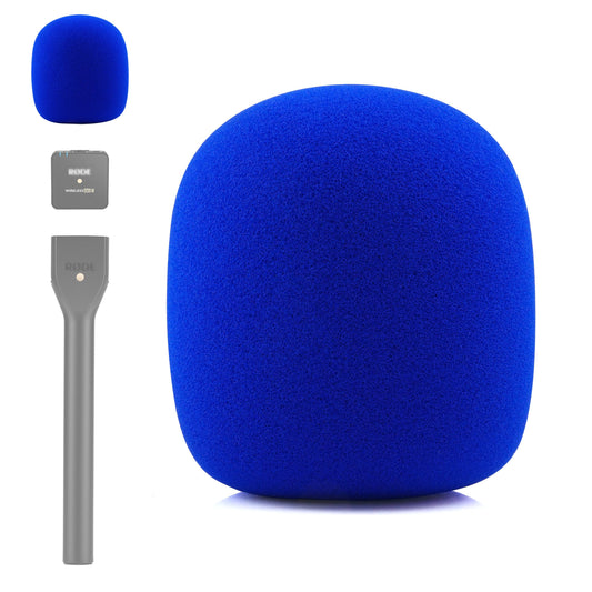 LEFXMOPHY Go Mic Foam for Rode Interview GO Handheld Adaptor for Rode Go II/ME/PRO Wireless Lav Mic, Blue Pop filter Microphone Windscreen Cover