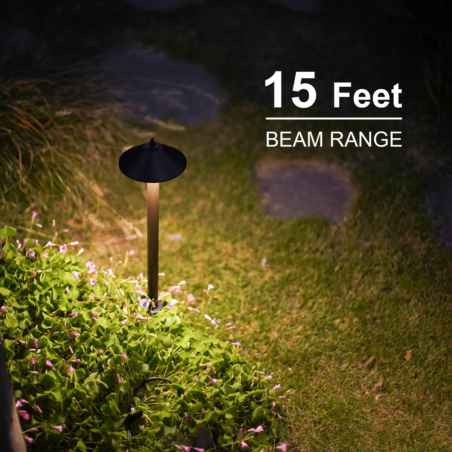 GOODSMANN Landscape Lighting Low Voltage Outdoor Path Lights Halogen Pathway Light Wired 10W 25 Lumen 2700K Warm White Metal 12V AC Bronze Electric