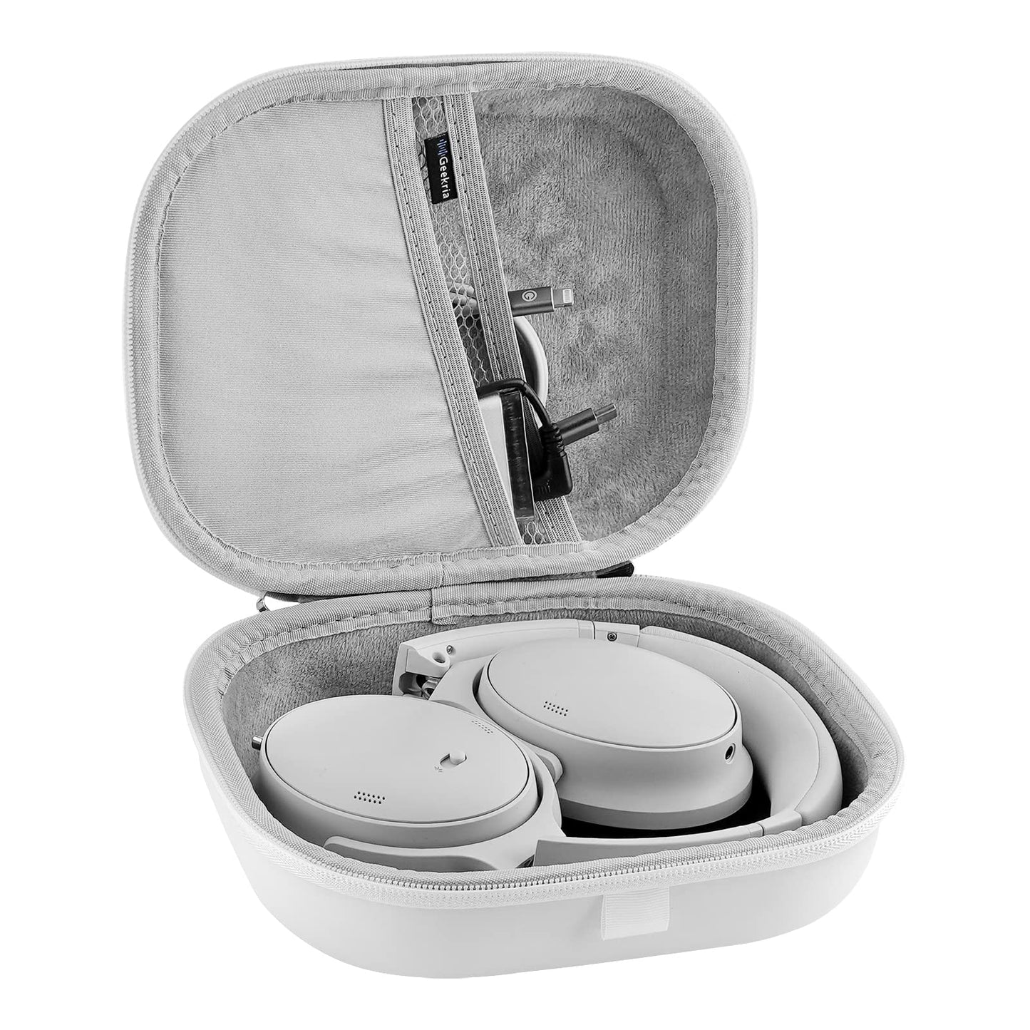 Geekria Shield Headphones Case Compatible with Bose QC Ultra II, QC Ultra, QC45, QC 35 II, QC25, Replacement Hard Shell Travel Carrying Bag with Cable