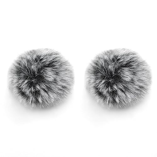 JCMOYUTY Windscreen for Hollyland Lark A1 Wireless Mini Microphone Deadcat Furry Cover, 2 Pack Grey Pop Filter Accessory