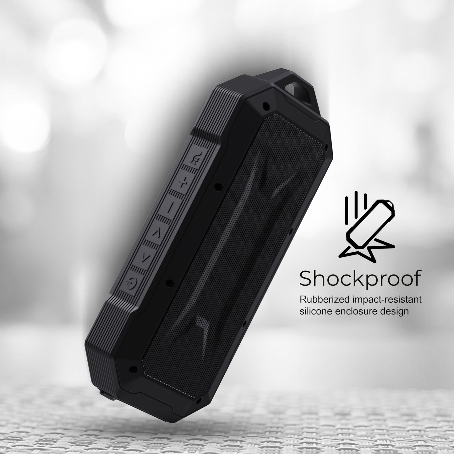 Supersonic SC-1454IPX Duro Portable Bluetooth Speaker Stream Music, FM Radio, Hands-Free Mic, 10m Range, 4hr Battery, Shockproof, Water Resistant, AUX