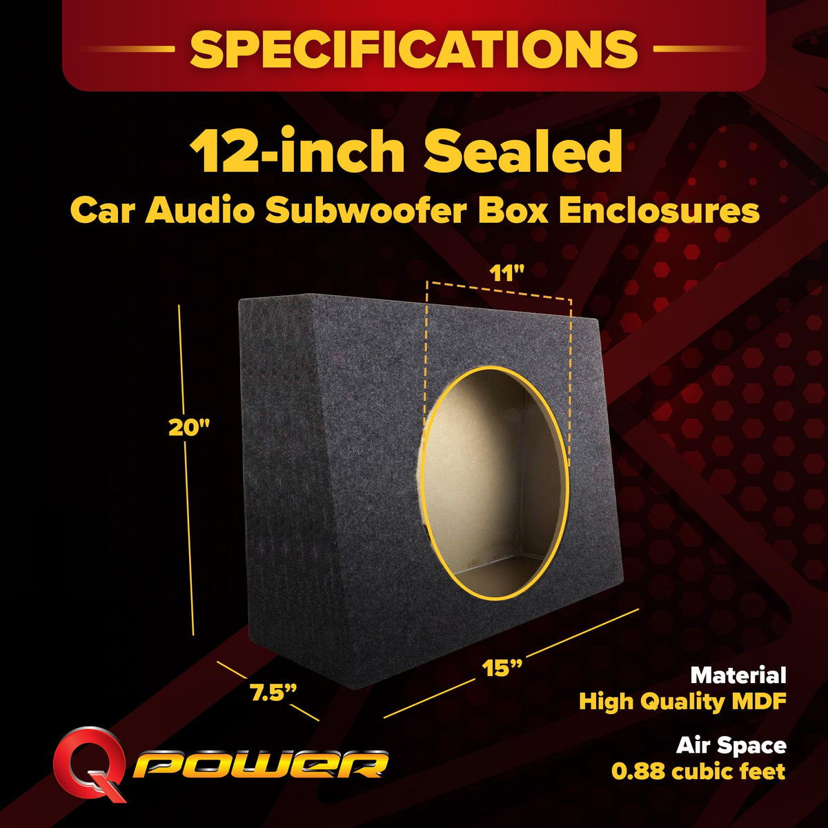Q Power Pair 12-Inch Single Unloaded Boxes, 1-Pair