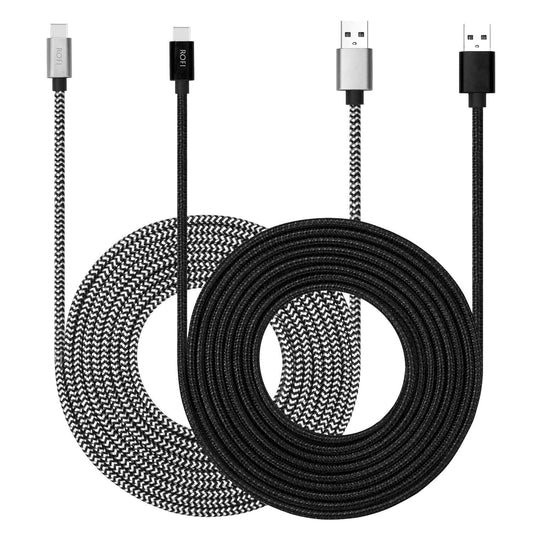 USB Type C Cable 10ft with 3A Fast Charging, 2Pack 10ft USB-C Nylon Braided Super Durable Charging Cord Data Sync Compatible with Galaxy