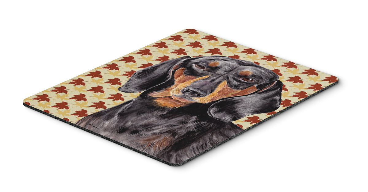Caroline's Treasures SC9203MP Dachshund Fall Leaves Portrait Mouse Pad, Hot Pad or Trivet for Home Office Gaming Working Computers Laptop Mouse