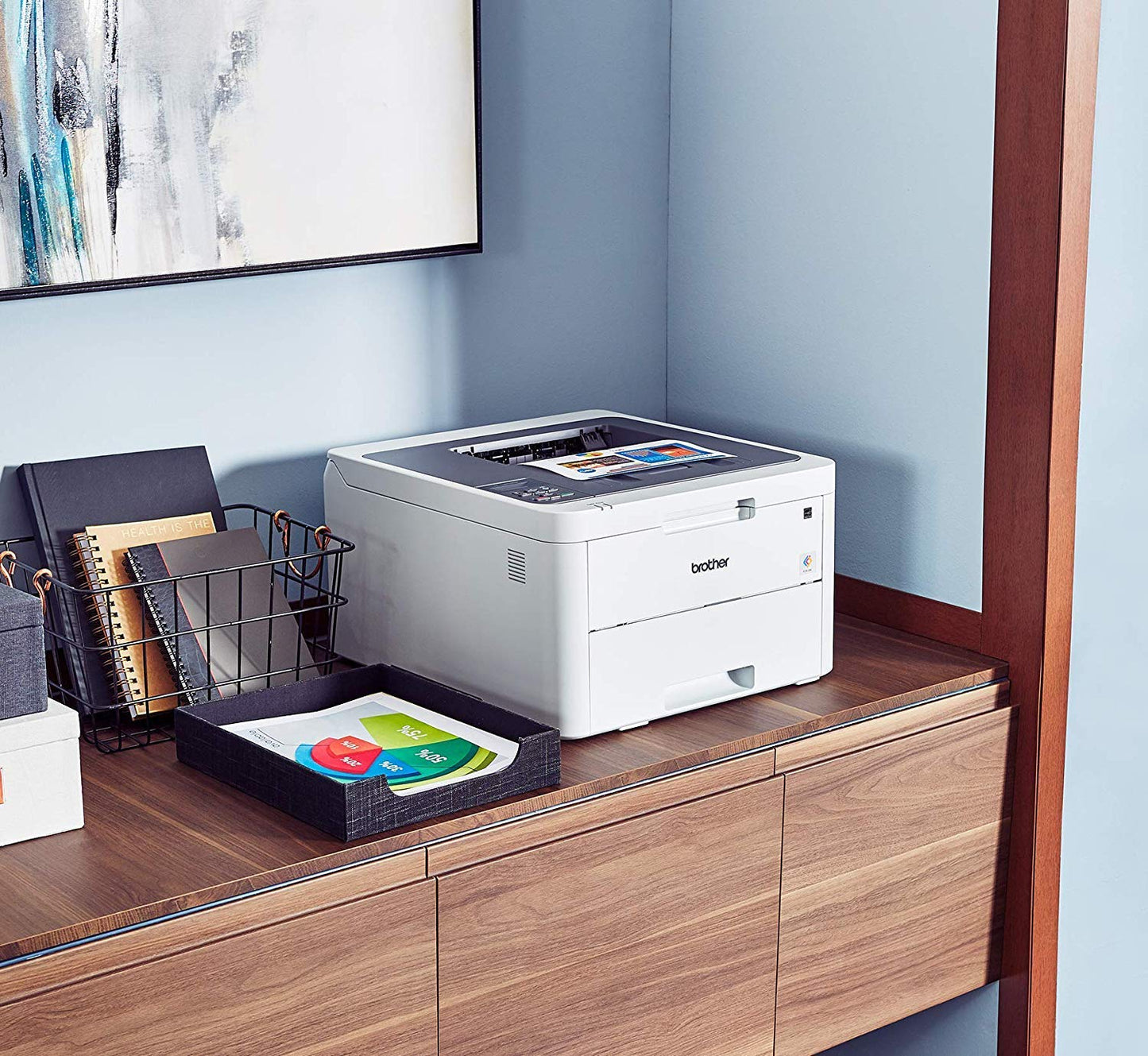 Brother HL-L3210CW Compact Digital Color Printer Providing Laser Printer Quality Results, Built-in Wireless, 250sheet Paper Tray, 600x2400dpi, 30Bonus