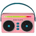 Crosley CR3050A-FG Mini Boombox Retro Portable Bluetooth Speaker with LED Lights, Flamingo
