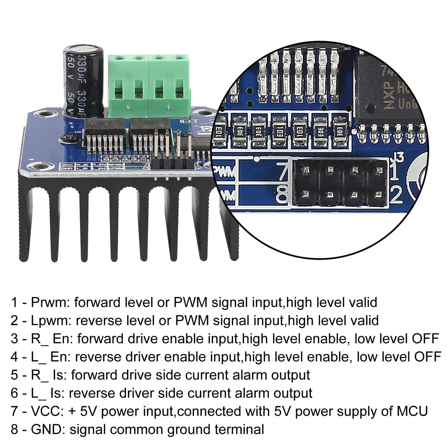 2PCS BTS7960 43A H-Bridge Double High Power Motor Driver Module/DIY Smart Car Current Diagnostic