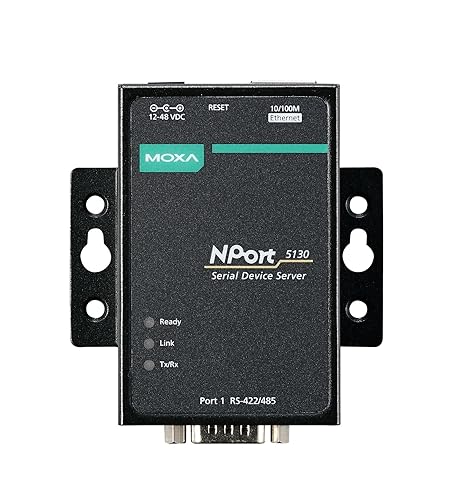 MOXA NPort 5130-1 Port Device Server, 10/100 Ethernet, RS-422/485, DB9 Male