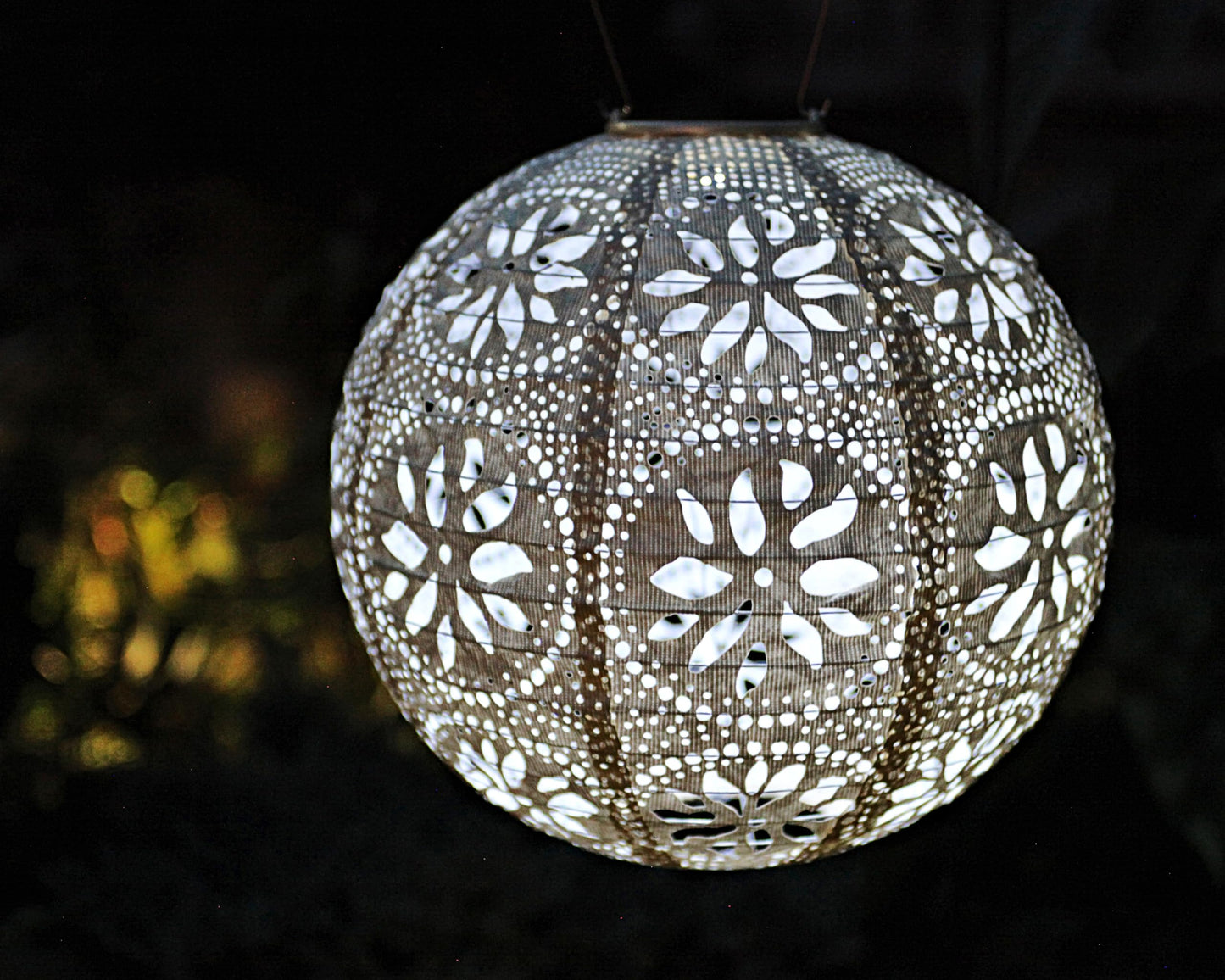Soji Stella Market, LED Outdoor Solar Lantern, Handmade with Weather-Resistant UV Rated Tyvek, Stainless Steel Hardware, Auto sensor on/off