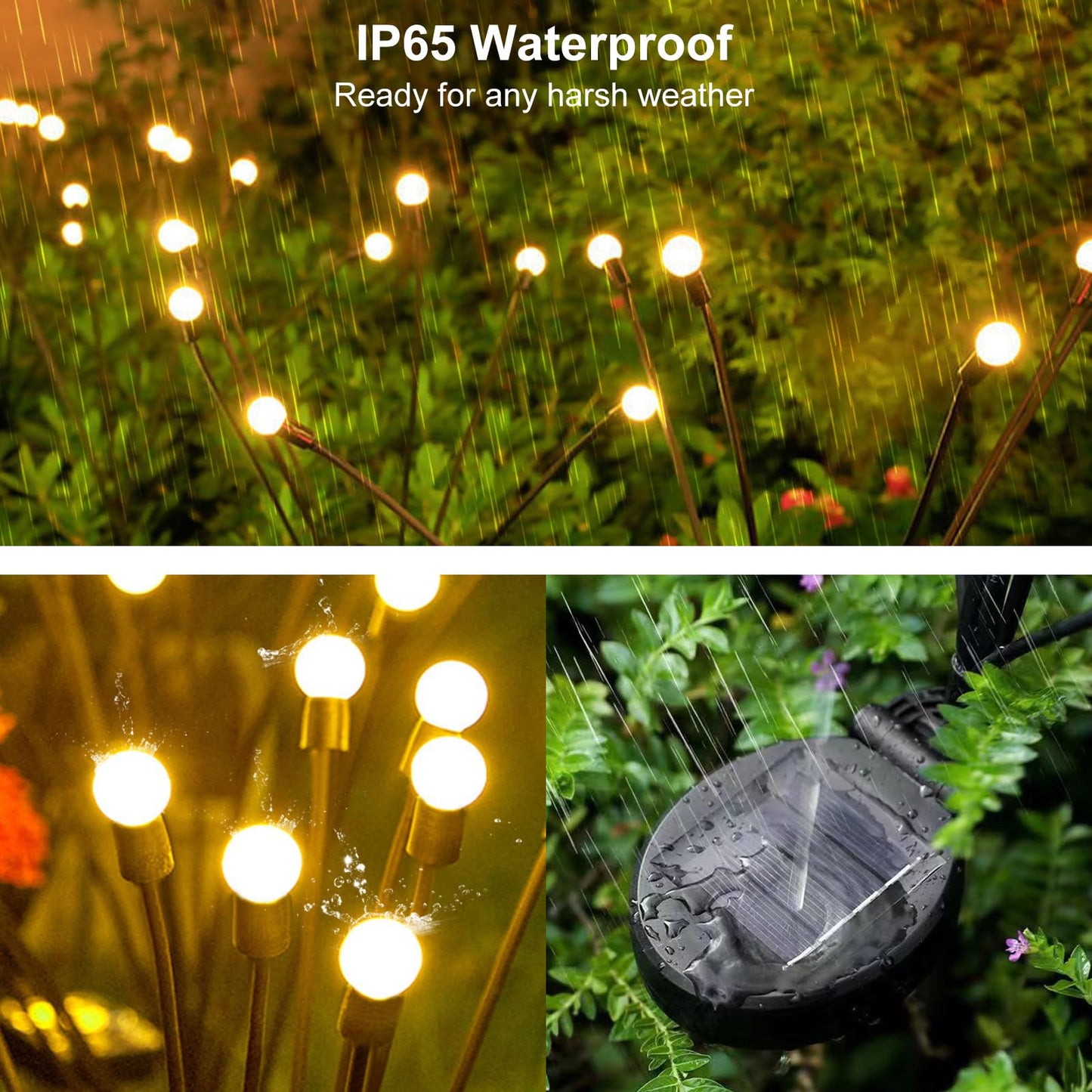 AAOVEFOX Solar Garden Lights, 8 Pack Waterproof Outdoor Swaying Lights for Patio, Garden, Pathway Decoration