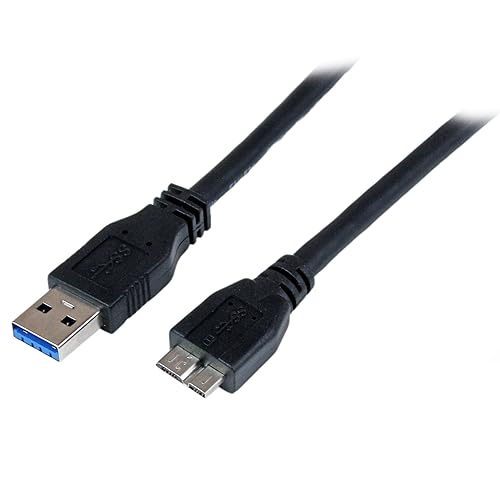 StarTech.com 1m 3 ft Certified SuperSpeed USB 3.0 A to Micro B Cable Cord - USB 3 Micro B Cable - 1x USB A (M), 1x USB Micro B (M) - Black