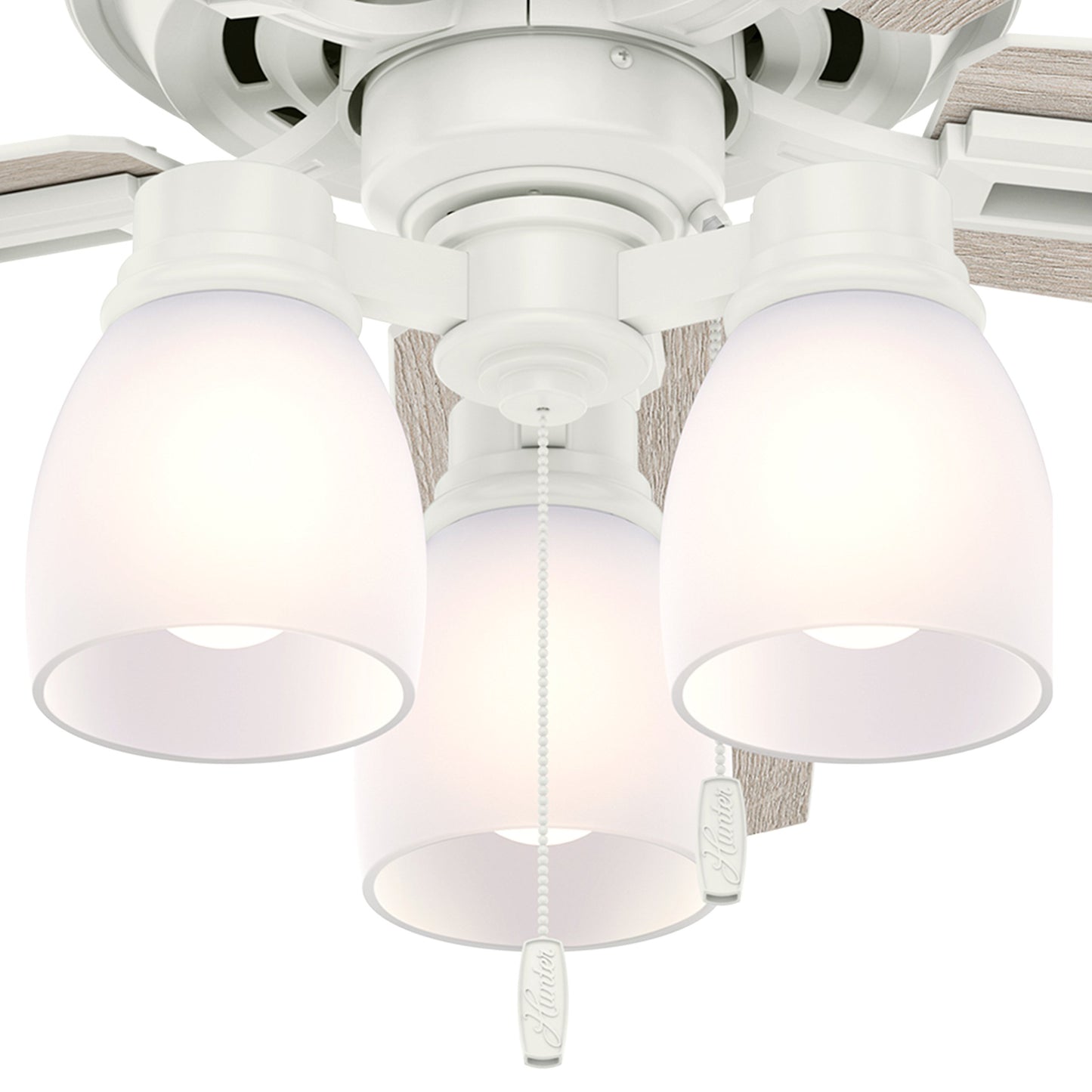 Hunter Fan 52 inch Fresh White Ceiling Fan with LED Light (Renewed)