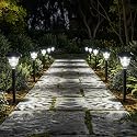 Torlaist Solar Pathway Lights Outdoor 10 Pack Waterproof Solar Garden Lights Auto On/Off LED Solar Yard Lights 6000K Cool White Solar Stake Lights