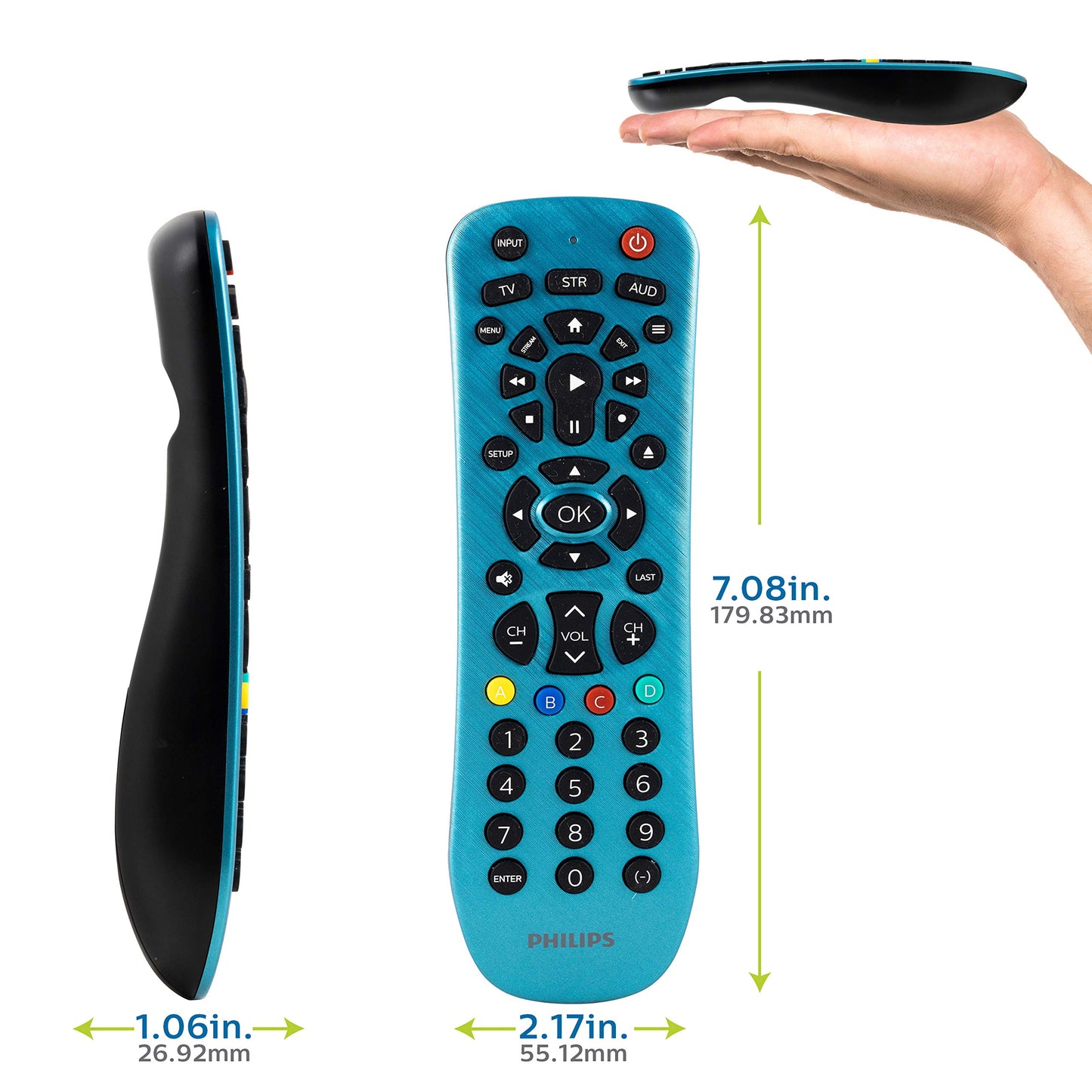 Philips Universal Remote Control Replacement for Samsung, Vizio, LG, Sony, Sharp, Roku, Apple TV, RCA, Panasonic, Smart TVs, Streaming Players