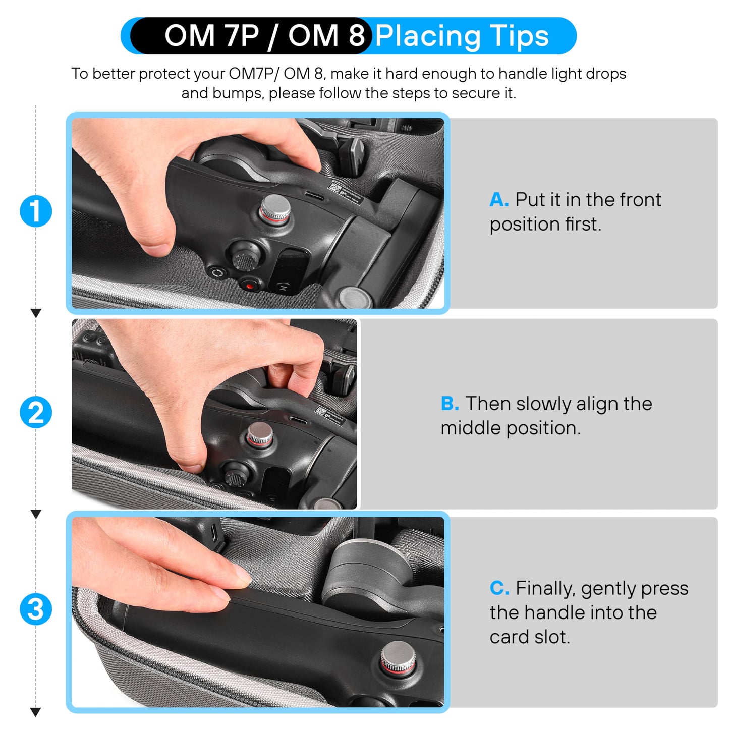 STARTRC PHOTO Osmo Mobile 7P/8 Case, Portable PU Shoulder Bag for DJI OM 7 Pro/OM8 Gimbal Stabilizer Travel Case for DJI Osmo Mobile 8/7/7P