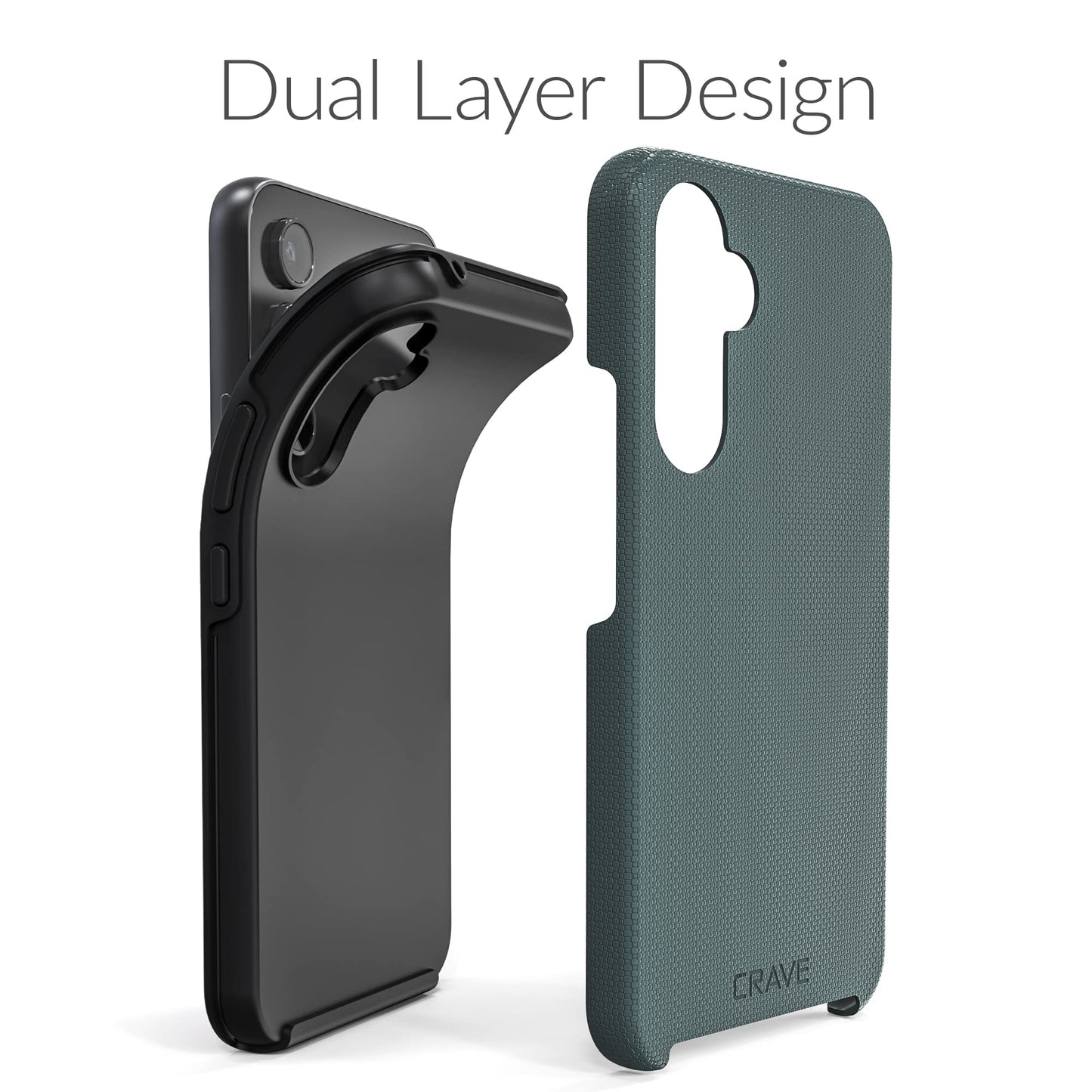 Crave for Samsung Galaxy A54 Case, Shockproof Protection Dual Layer Case for Galaxy A54 (6.4 inch) - Forest Green