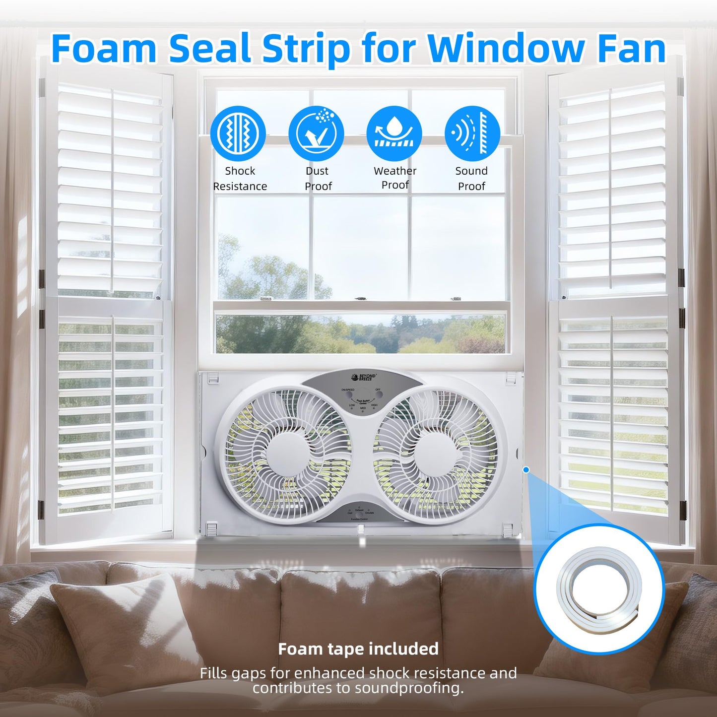 BEYOND BREEZE 9" Dual Window Fan Reversible Airflow with Exhaust and Intake