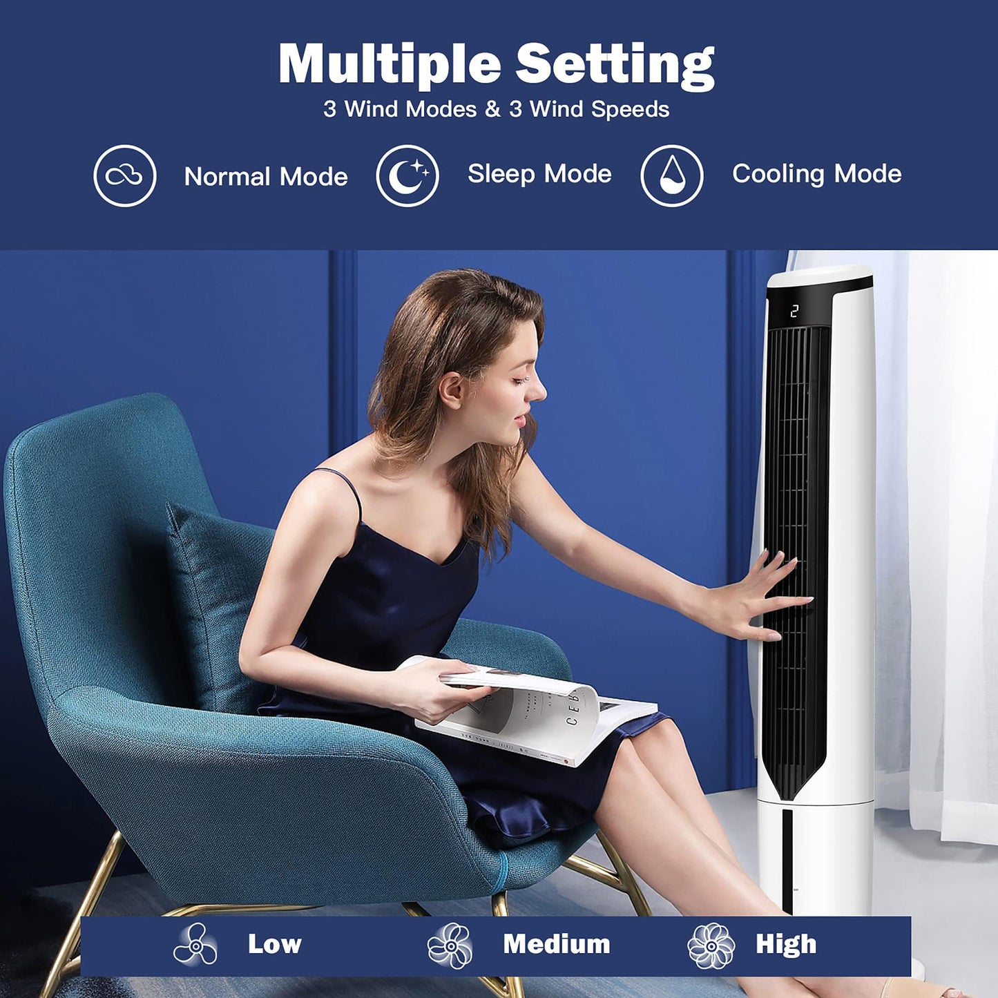 DORTALA Swamp Cooler, Evaporative Air Cooler with 4 Ice Packs