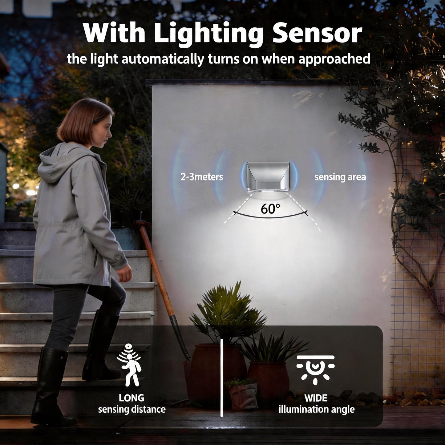 QNYSOCA Smart Keyhole Light, Motion Sensor LED Night Light for Door Locks, Stairways & Hallways, Easy Peel-and-Stick Installation (Silver)