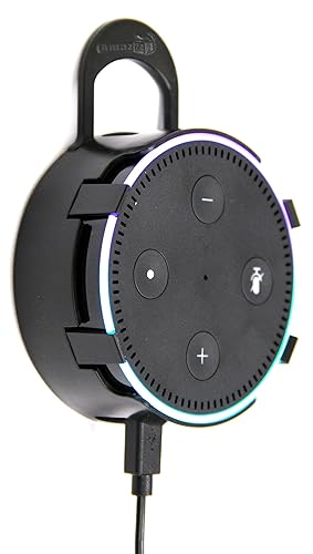Amaz247 2nd Generation Echo Dot Protective Case for Echo Dot Gen 2, Alexa Case Cover Bag Box Accessories, Wall Mount with Hanger Loop (Black)