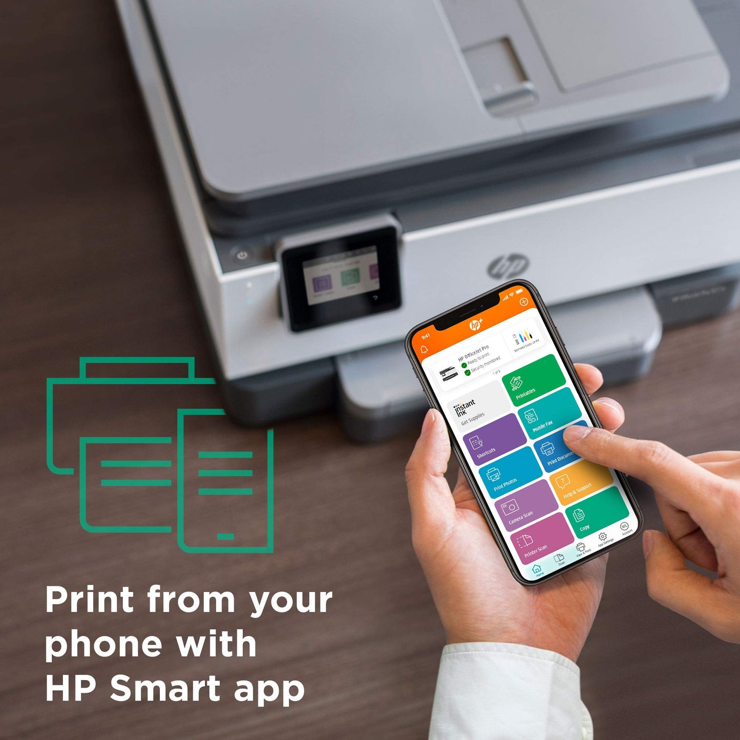 HP OfficeJet Pro 9015e Wireless Color All-in-One Printer with 6 Months Free Ink, Gray (1G5L3A) (Renewed Premium)