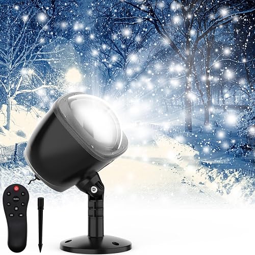 SOMKTN Christmas Snowfall Projector Lights Outdoor,Snow Falling Projector Lamp Dynamic Snow Effect Christmas Dot Decorations Lighting for Xmas