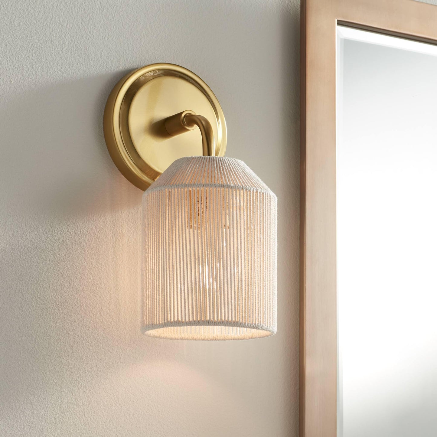 Possini Euro Design Jacob 11" High Modern Wall Sconce Light Lamp Fixture Mount Bathroom Bedroom Bedside Living Room Hardwired Cordless Gold Natural
