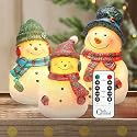 Crystal Club Christmas Flameless Candles, Set of 3 Santa Snowman Real Wax Candles, Battery Operated LED Candles with Remote and Timer for Christmas