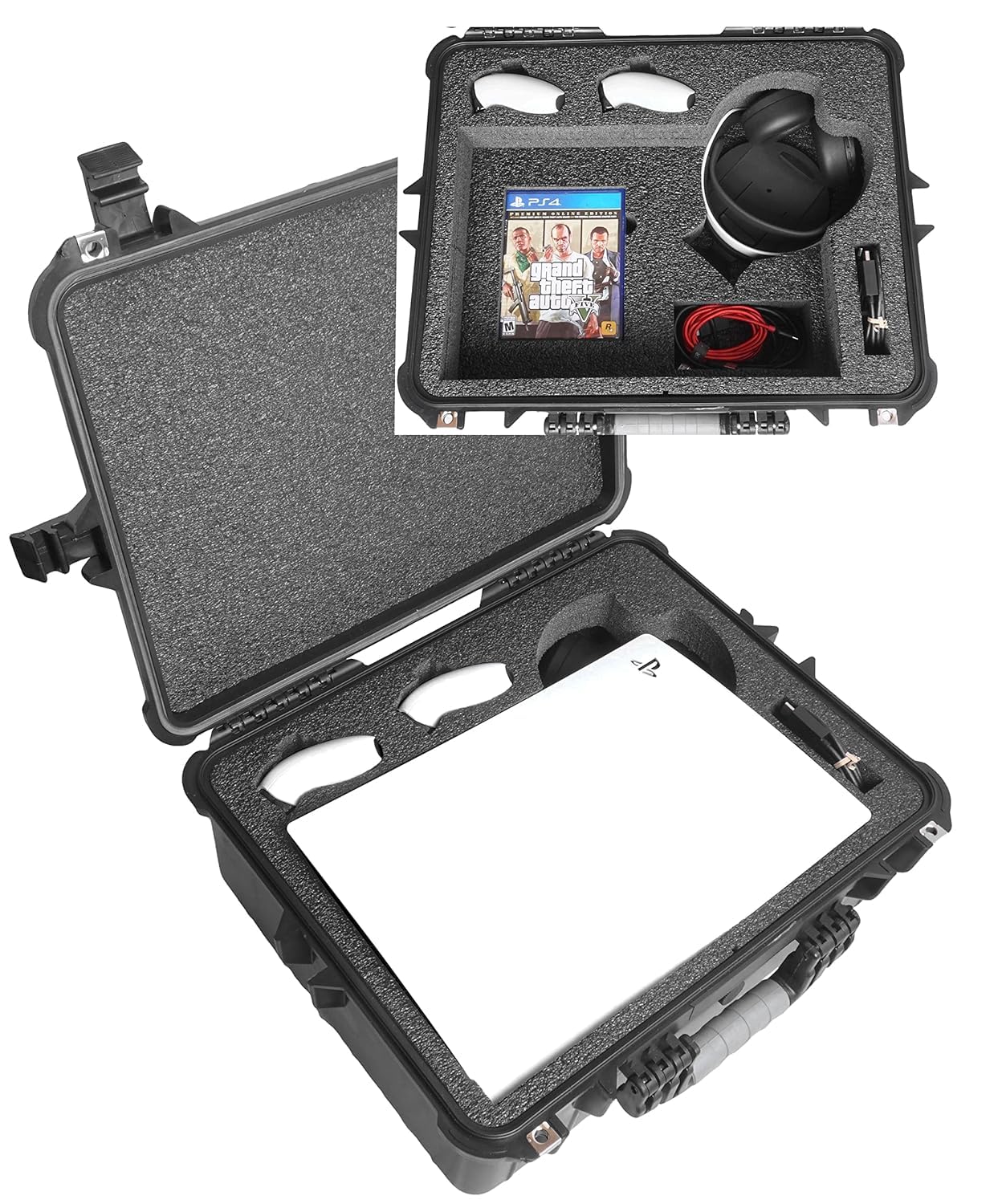 Case Club Carrying Case for PS5 (Gen 1 Disc or Digital) - Hard Shell Travel Case for Playstation 5 Console, Headset, Controllers, Games, PS5 Stand
