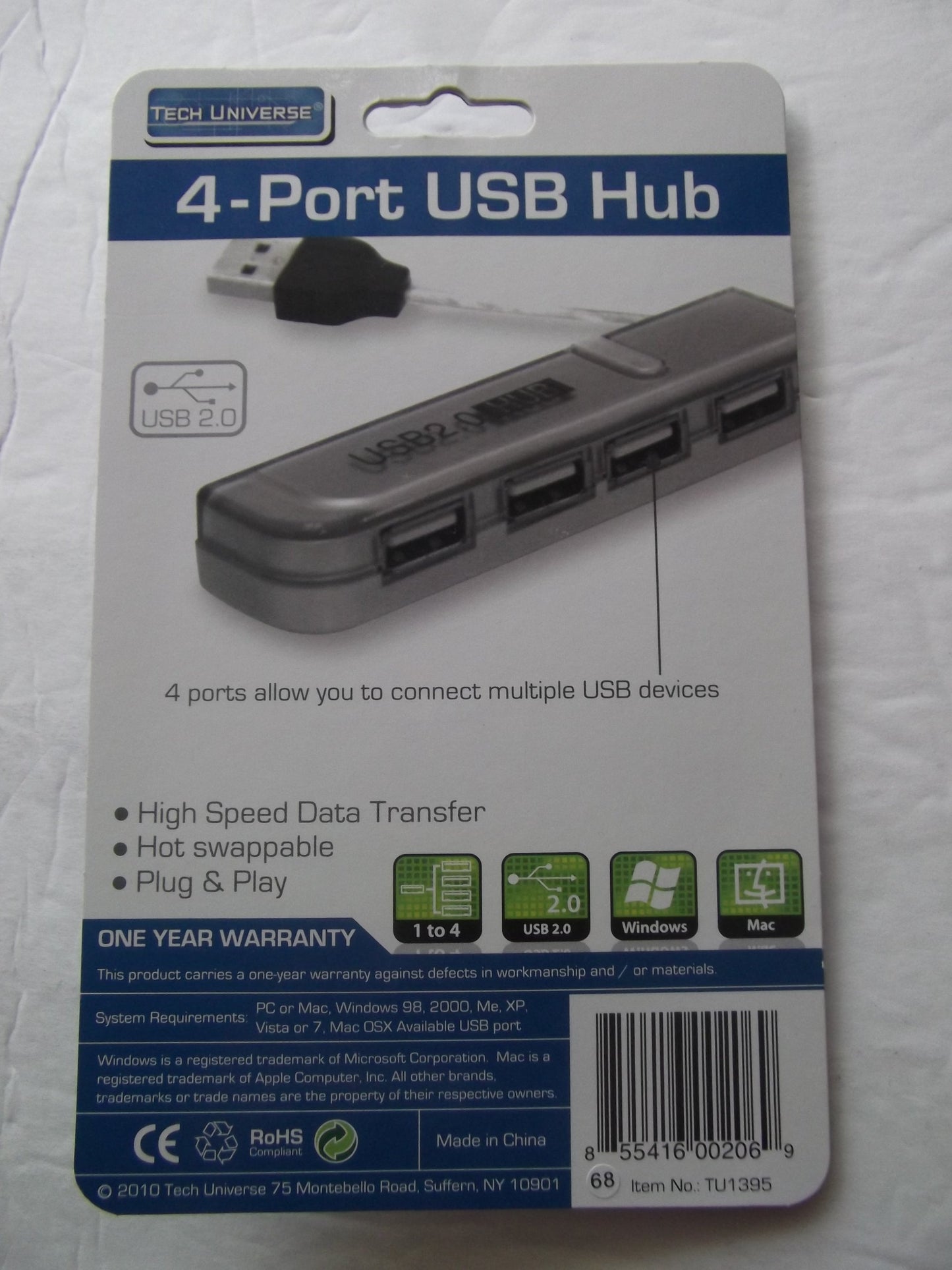 Tech Universe 4-Port USB Hub