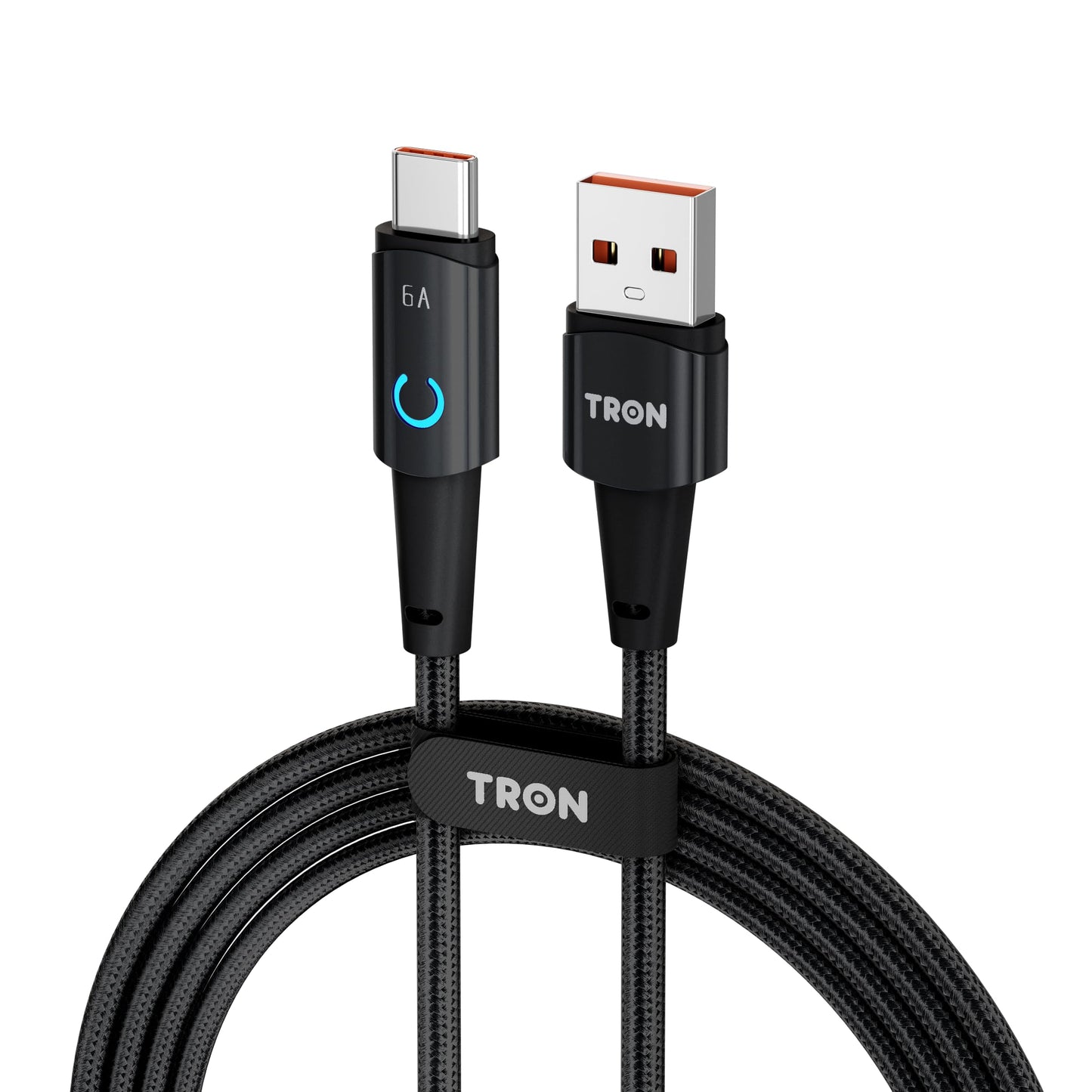 TRON Wireless Fast Charging Stand, 15W Induction Charger with LED Light, 6FT Cable - Compatible Android S24/S23/S22/S21/S20, Note 20/10, iPhone