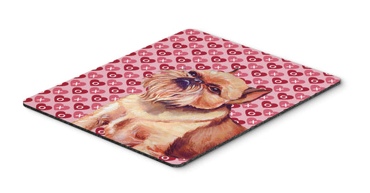 Caroline's Treasures LH9134MP Brussels Griffon Hearts Love and Valentine's Day Portrait Mouse Pad, Hot Pad or Trivet for Home Office Gaming Working