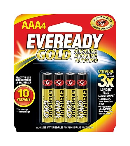 Eveready Gold Alkaline AAA Batteries, 4 Pack of Triple A Batteries