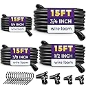 Automotive Wire Loom Flame Retardant Split Wire Loom Tubing Assortment Wiring Loom Kit Plastic Cover Electrical Covering Conduit Protective Wire Wrap