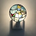DUONAYU Stained Glass Dragonfly Night Light, Bedside Light, Suitable for Bedroom, Living Room, Children's Room, Plug into Wall