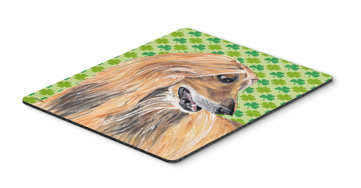 Caroline's Treasures SC9502MP Afghan Hound St. Patrick's Day Shamrock Mouse Pad, Hot Pad or Trivet, Large, Multicolor