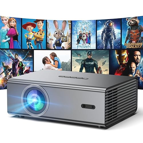 4K 1080P Smart Projector - Wireless Streaming with WiFi 6, and Bluetooth 5.3, Auto Keystone Correction, Full HD Outdoor Movie Projector for Gaming