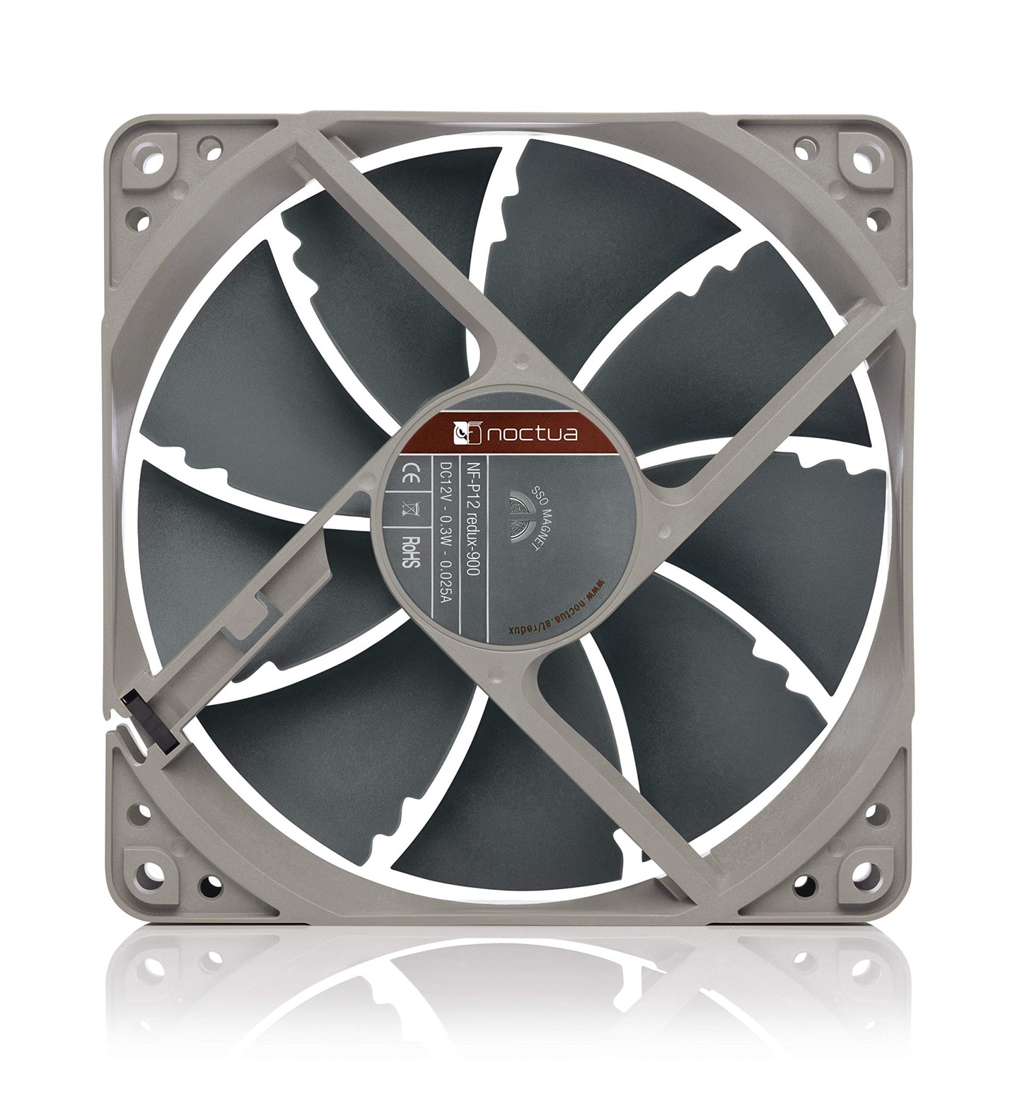 Noctua NF-P12 redux-900, Ultra Quiet Silent Fan, 3-Pin, 900 RPM (120mm, Grey)