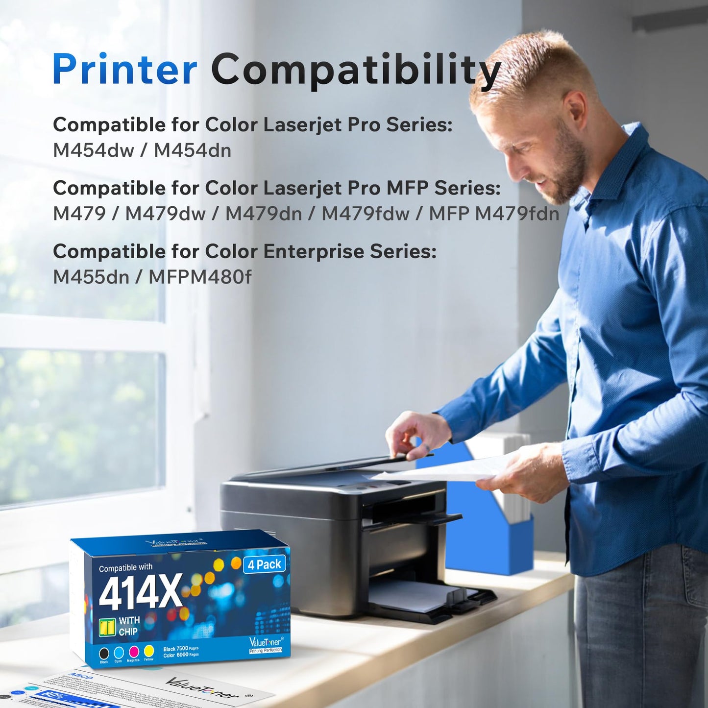 414X Toner Cartridges 4 Pack High Yield: MFP M479fdw Replacement for HP 414X 414A Toner for HP Color Laserjet Pro MFP M479fdw Toner M479fdn M479dw Pro