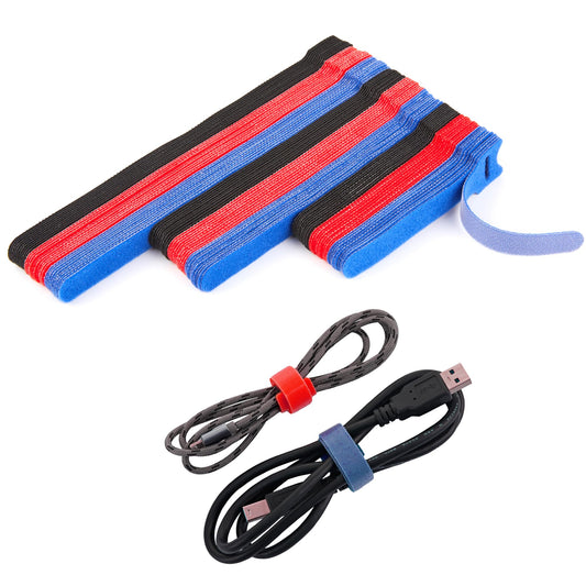 NBTORCH 90 PCS Reusable Cable Ties 4+6+8 Inch, Adjustable Hook and Loop Straps for Cord Organization, Wire Management - Home, Office, Garage