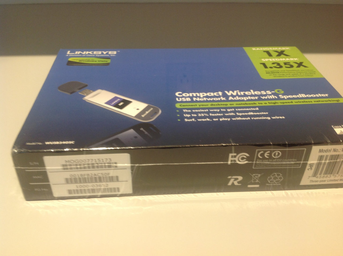 Cisco-Linksys WUSB54GSC Compact Wireless-G USB Network Adapter with SpeedBooster