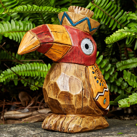 Yiosax Solar Tiki Statue-WoodWoodpecker Bird-Garden Hawaiian - Solar Outdoor Light Garden Sculptures & Statues Totem Pole Bar Outdoor Patio Pool Yard