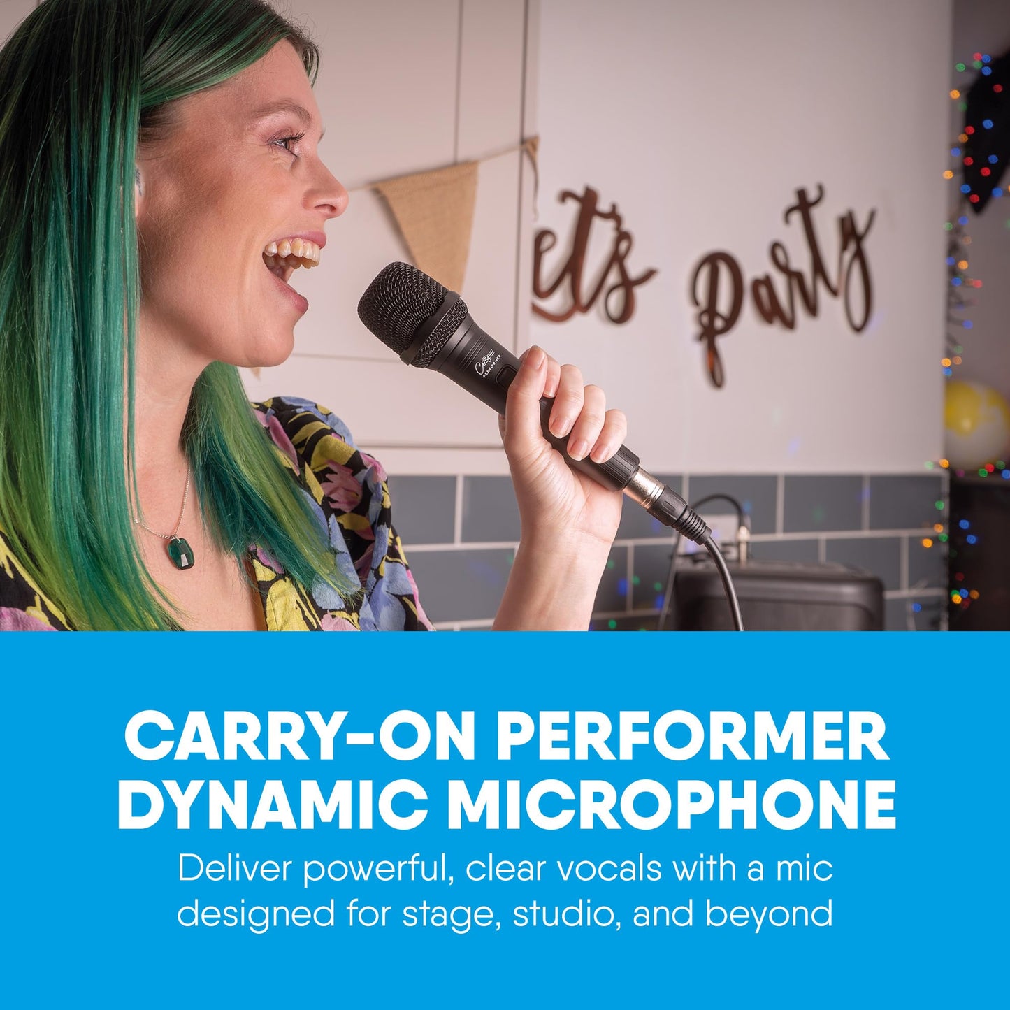 Carry-on Performer Dynamic Microphone with XRL-Jack Cable Used for Live Performance - Professional Microphone for Singing with Cardioid Focus and