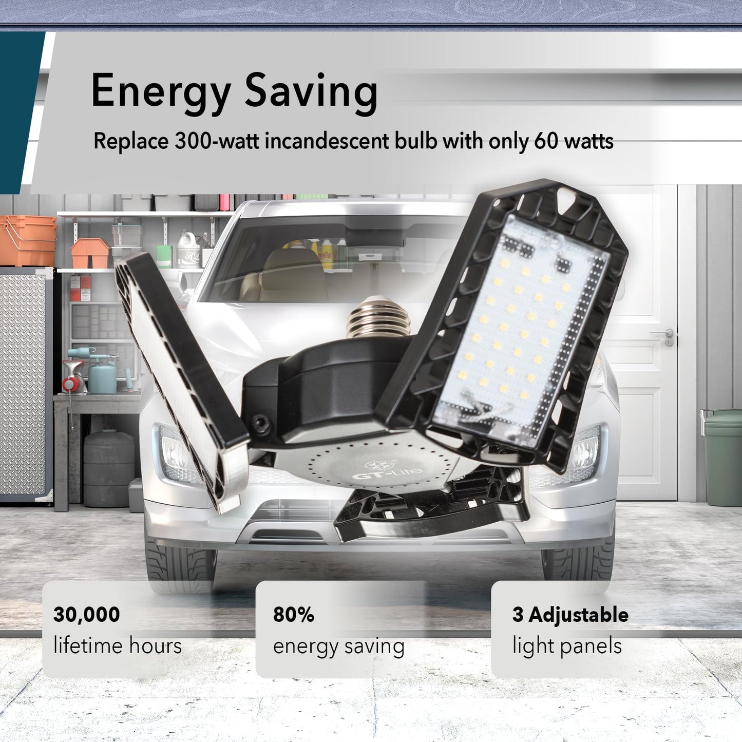GT-Lite LED Garage Bulb, 60W (300W Equivalent), 6,000 Lumen