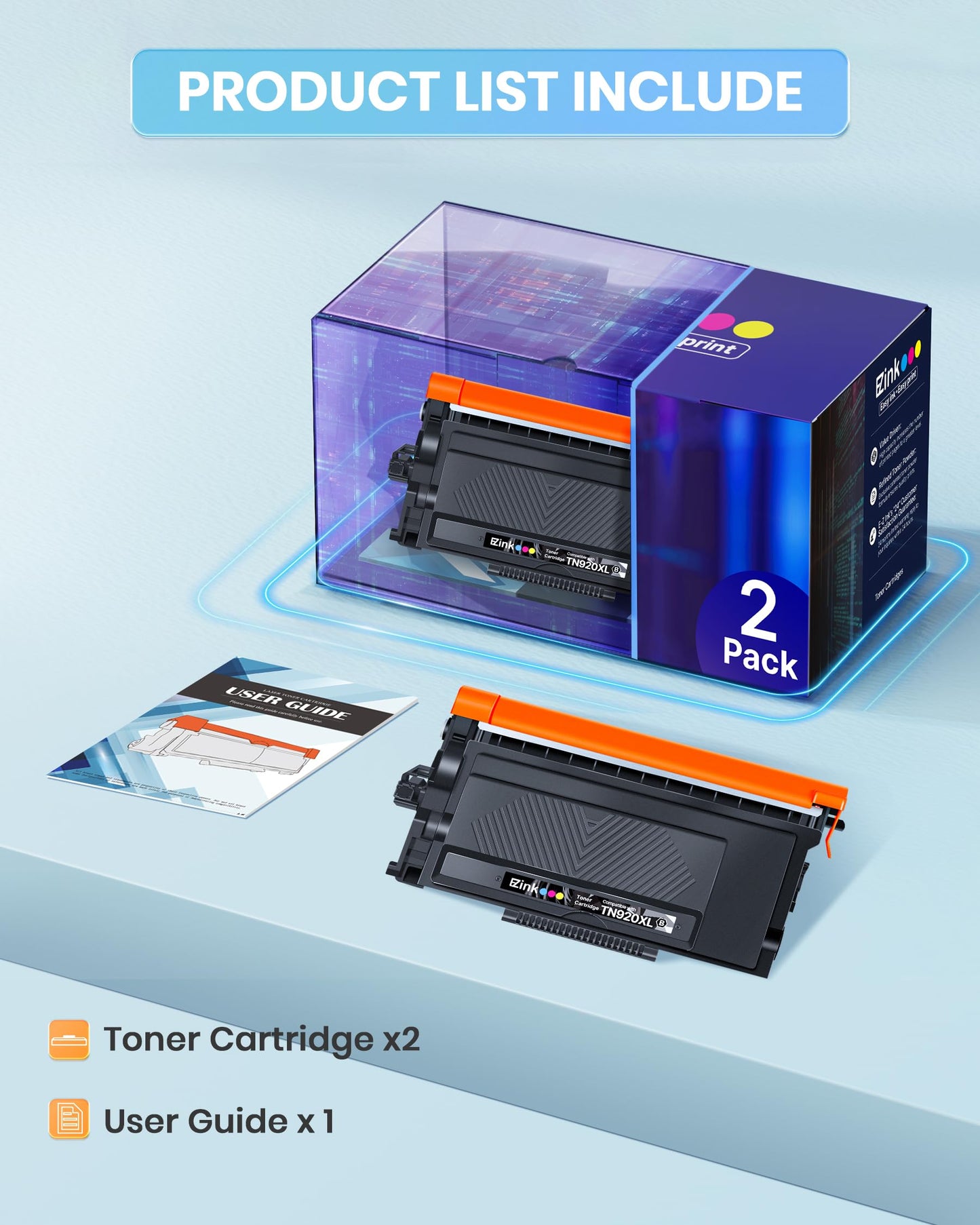 TN920XL Toner Cartridge for Brother TN920 for HL-L6210DW(4 Black with Chip)