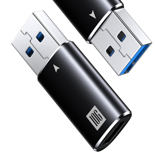 [10Gbps] USB C Female to USB Male Adapter, USB 3.1 A to USB C Adapter SuperSpeed Data Sync for iPhone 17 Air, iPhone 17 Pro Max, iPhone 16 15 Pro…