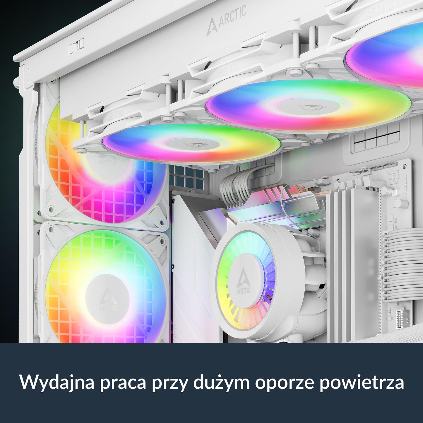 ARCTIC P12 Pro Reverse A-RGB - 3 Pack - 120 mm Premium Fan with Reverse Airflow, PWM Fan with Y Cable Splitter, 500-3000 RPM, 0 RPM <5% PWM, 5V