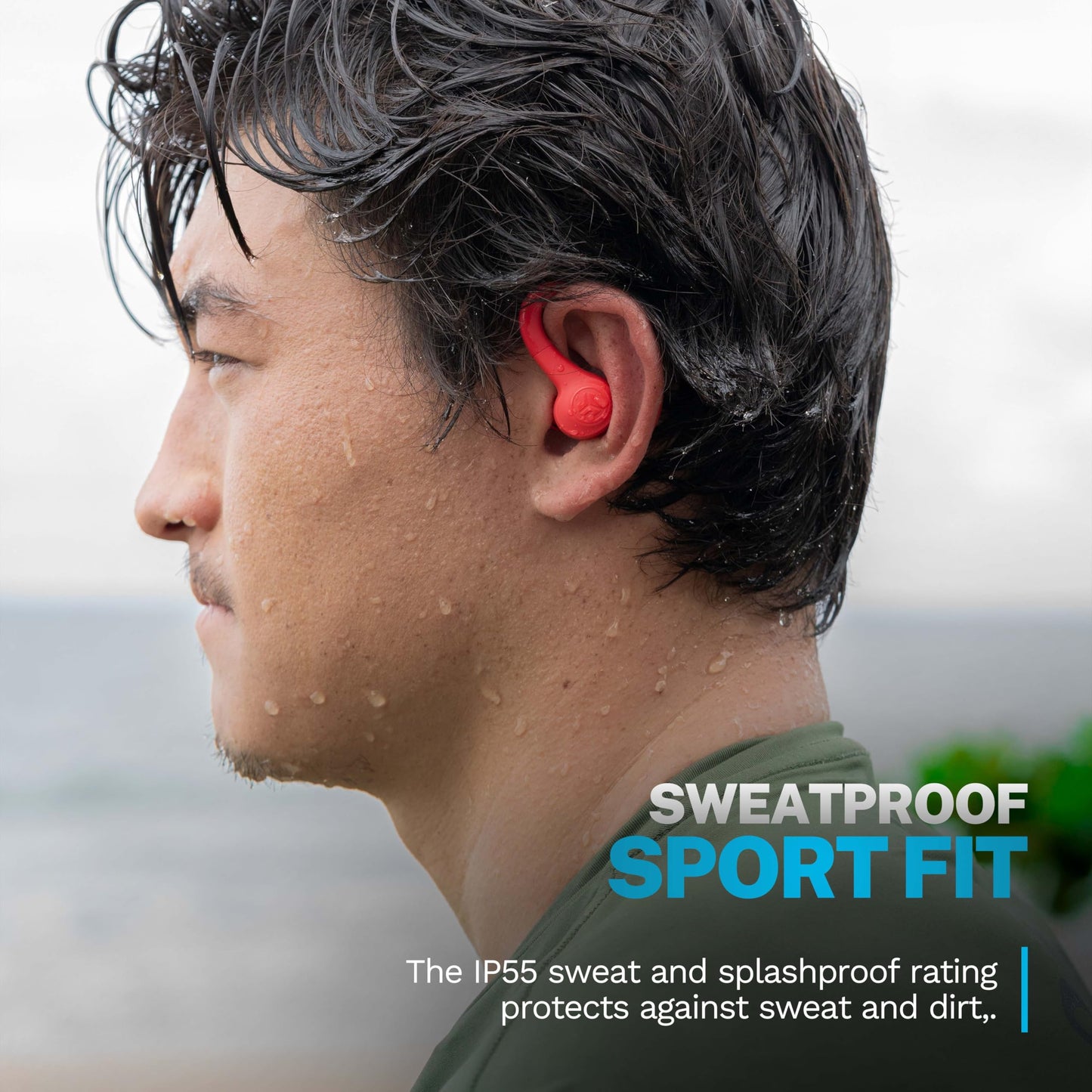 JLab, Go Sport+, True Wireless Workout Earbuds, Bluetooth Sport Earbuds, Clear Calling, Coral
