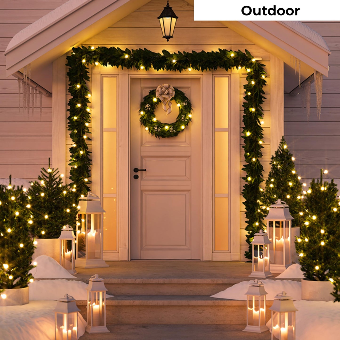 Christmas LED Lights 100 Warm White String Lights for Indoor and Outdoor Decorative Use, Holiday and Tree Decor, Patio Hanging Lighting Decorations