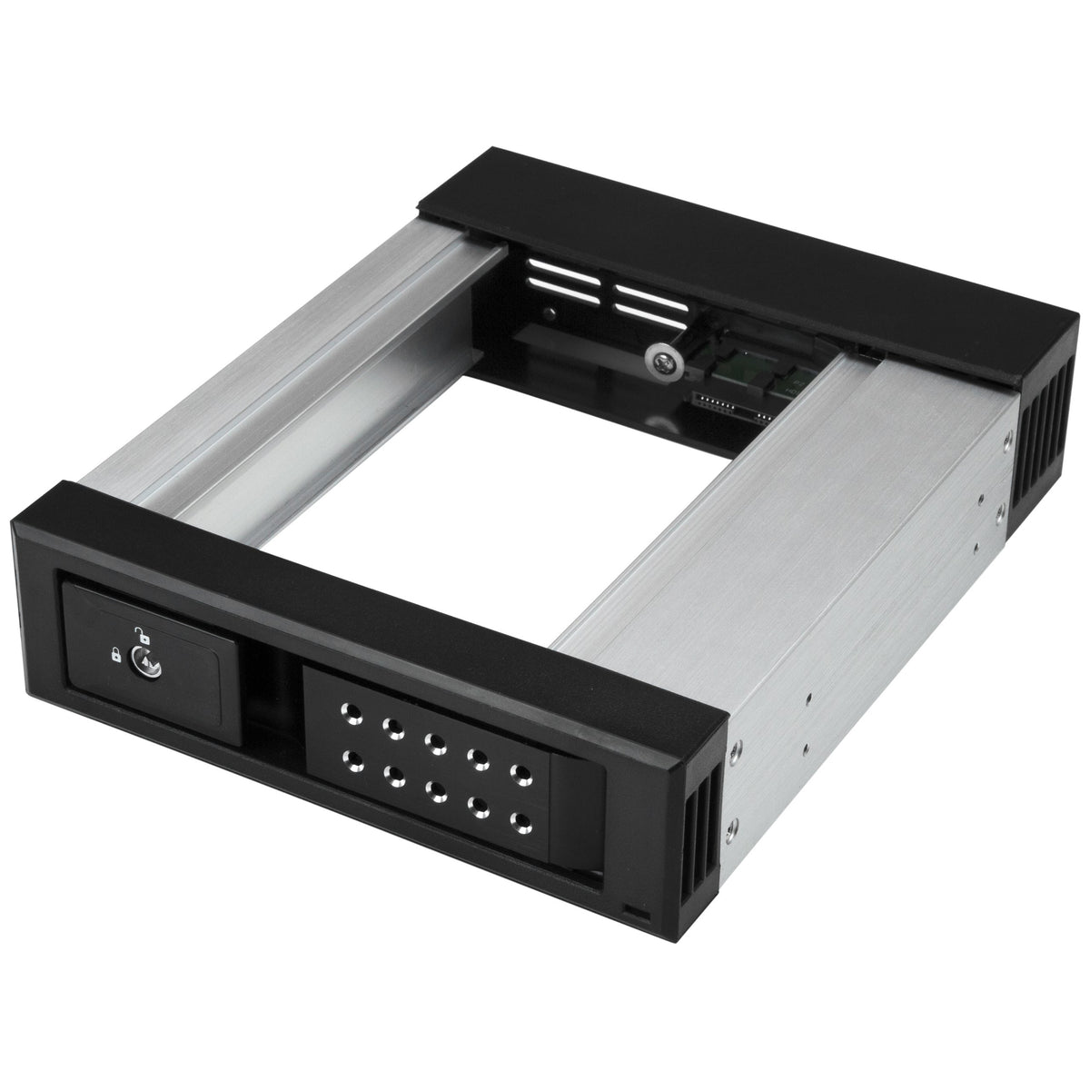 StarTech 3.5in to 5.25in SATA SAS Trayless Bay, Aluminum (HSB1SATSASBA)